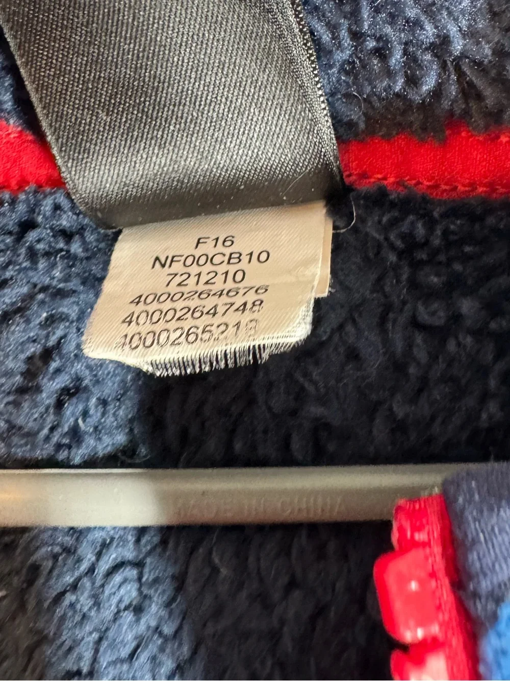 The north face baby boys blue teddy fleece lined zip up hooded jacket 12-18 mo.